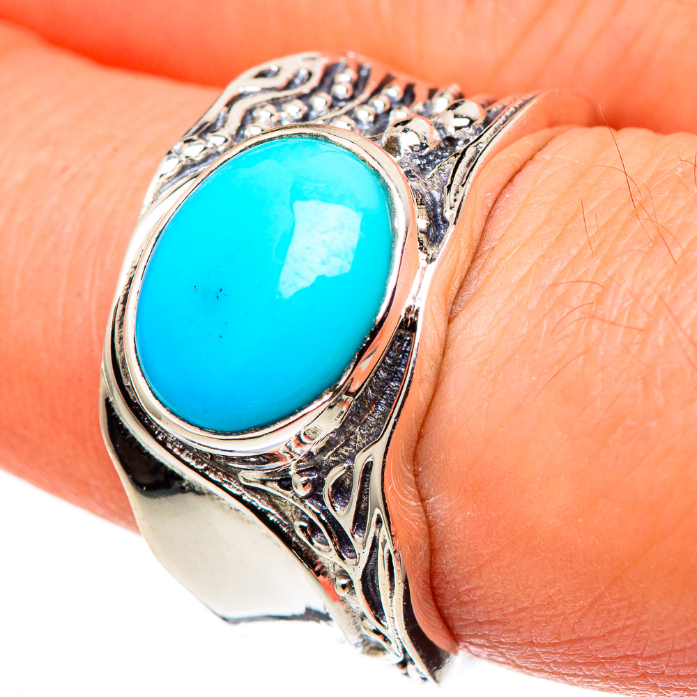 Sleeping Beauty Turquoise Rings handcrafted by Anasilvercos - RING99634