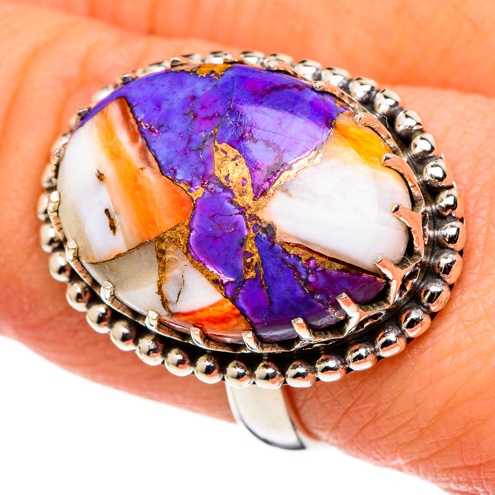 Spiny Oyster Turquoise Rings handcrafted by Anasilvercos - RING99665