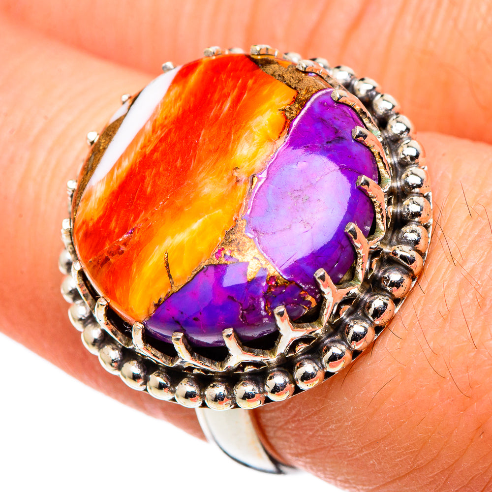 Spiny Oyster Turquoise Rings handcrafted by Anasilvercos - RING99667