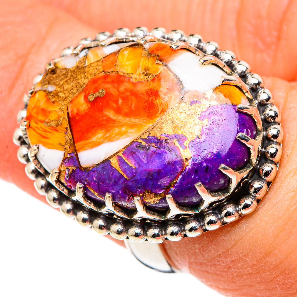 Spiny Oyster Turquoise Rings handcrafted by Anasilvercos - RING99708