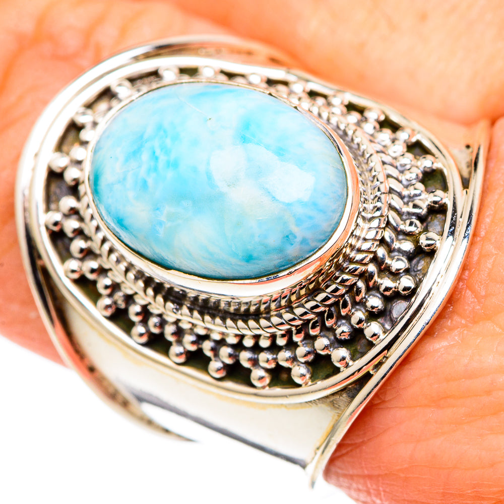 Larimar Rings handcrafted by Anasilvercos - RING99714