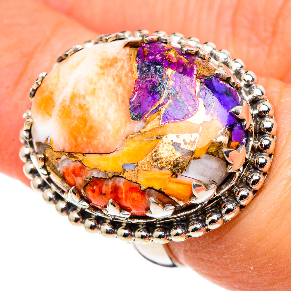 Spiny Oyster Turquoise Rings handcrafted by Anasilvercos - RING99746