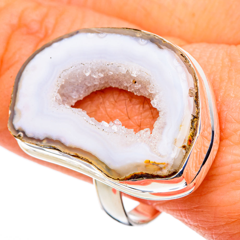 White Geode Slice Rings handcrafted by Anasilvercos - RING99824