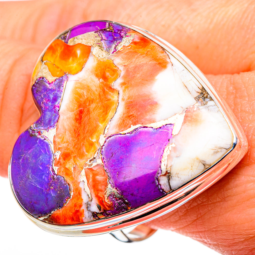 Spiny Oyster Turquoise Rings handcrafted by Anasilvercos - RING99825