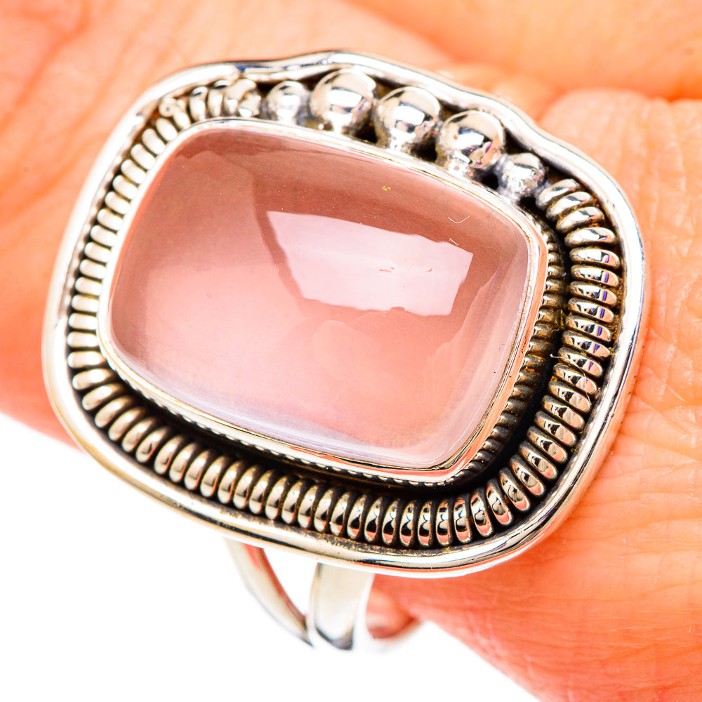 Rose Quartz Rings handcrafted by Anasilvercos - RING99888