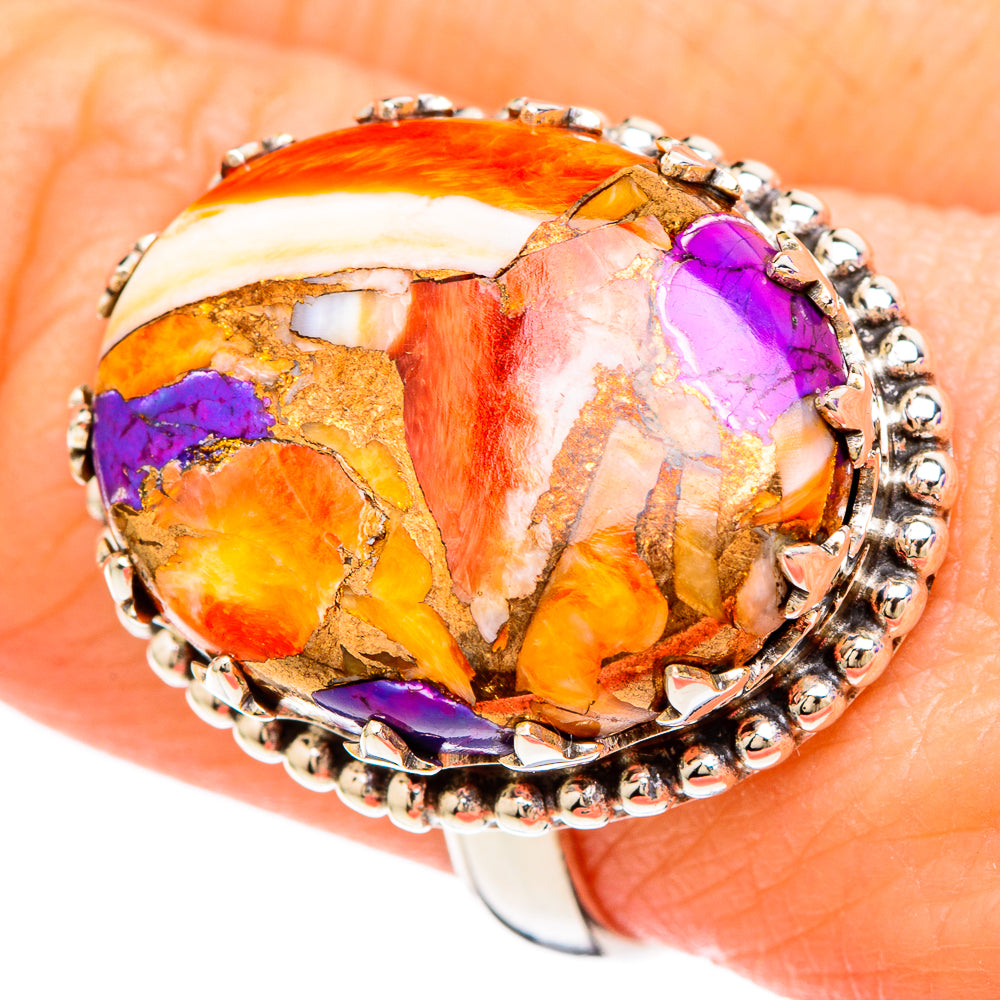 Spiny Oyster Turquoise Rings handcrafted by Anasilvercos - RING99908
