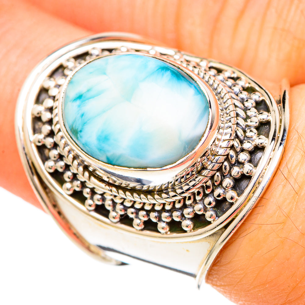 Larimar Rings handcrafted by Anasilvercos - RING99917