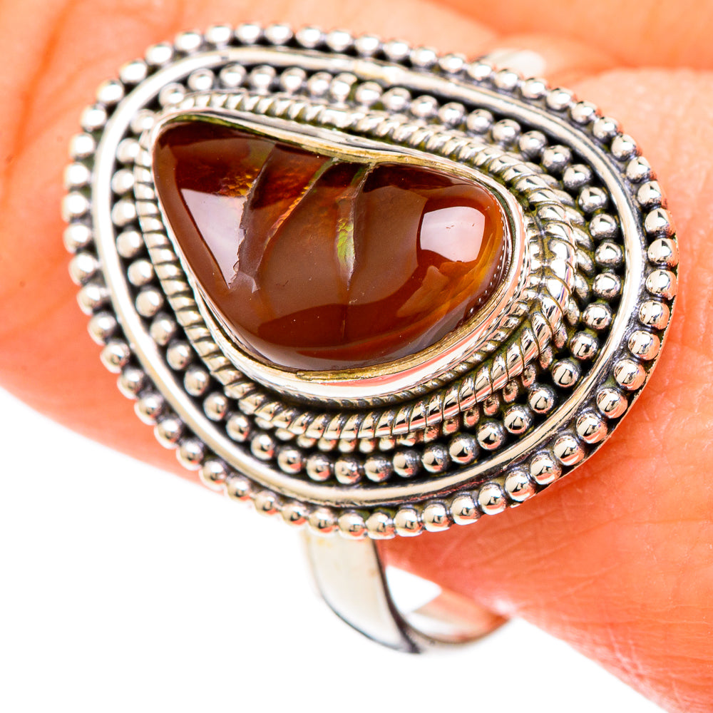 Mexican Fire Agate Rings handcrafted by Anasilvercos - RING99921