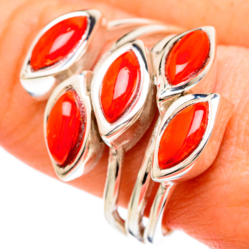 Mediterranean Red Coral Rings handcrafted by Anasilvercos - RING99931