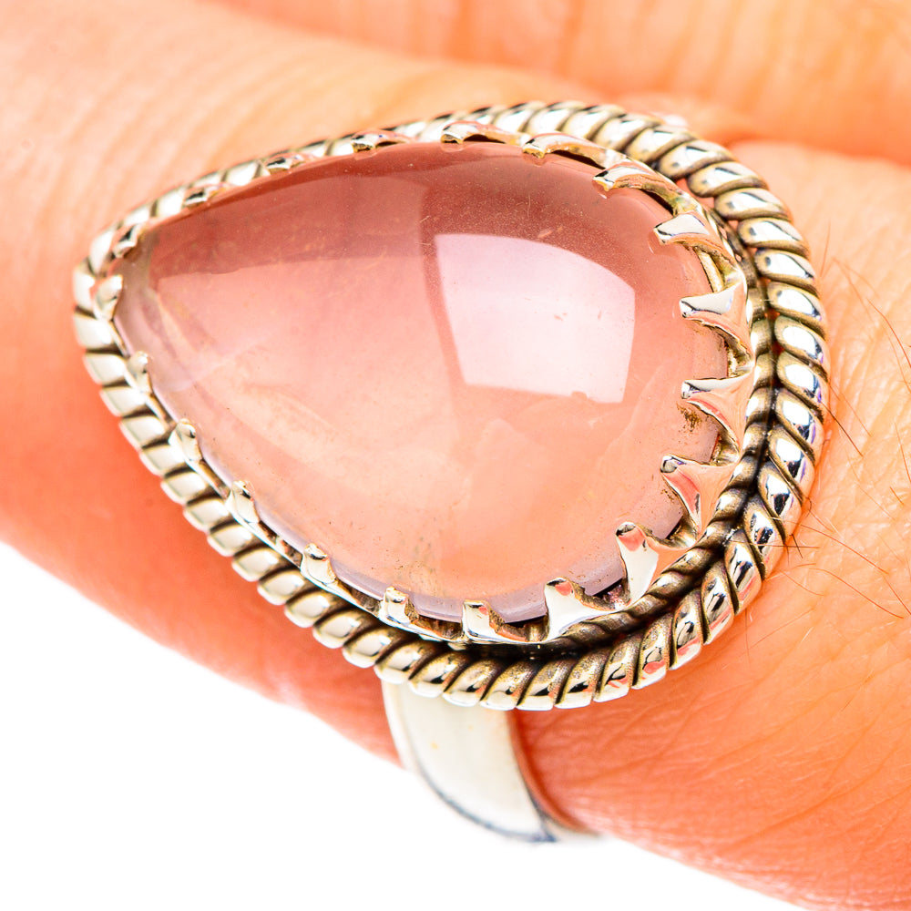 Rose Quartz Rings handcrafted by Anasilvercos - RING99965