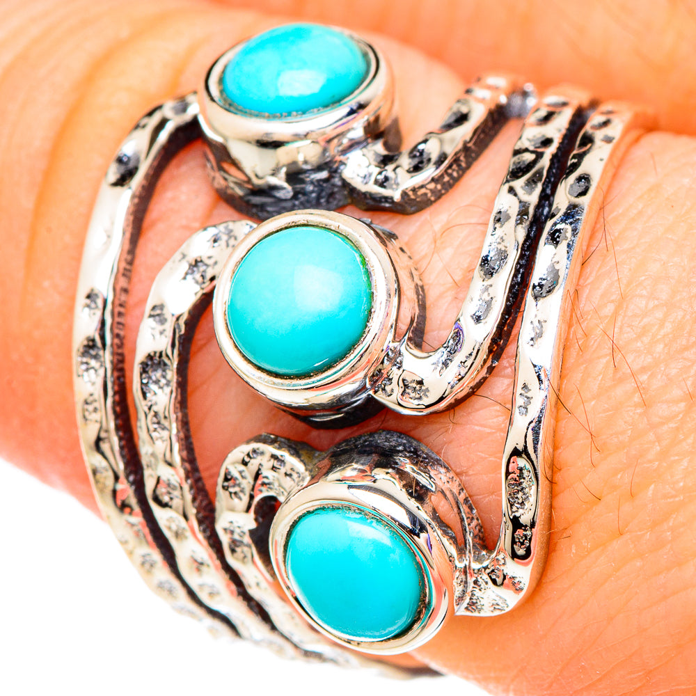 Sleeping Beauty Turquoise Rings handcrafted by Anasilvercos - RING99990
