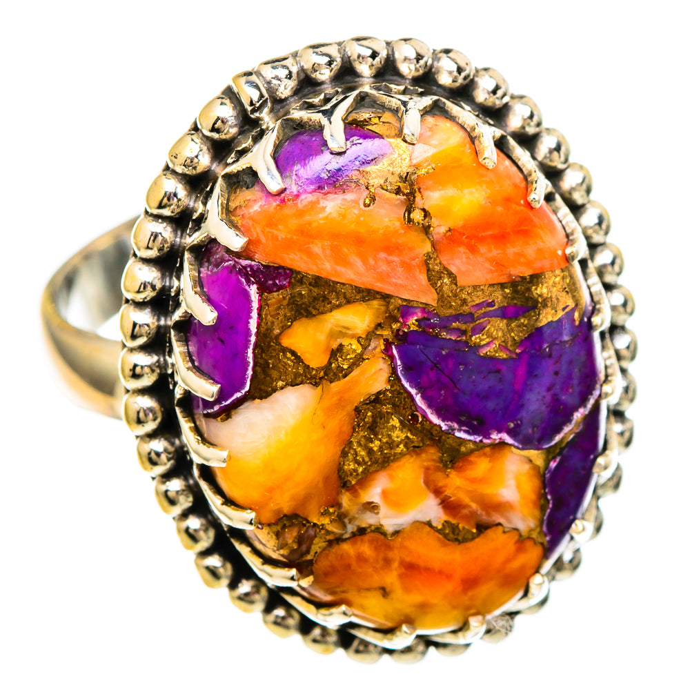 Spiny Oyster Turquoise Rings handcrafted by Anasilvercos - RING100021