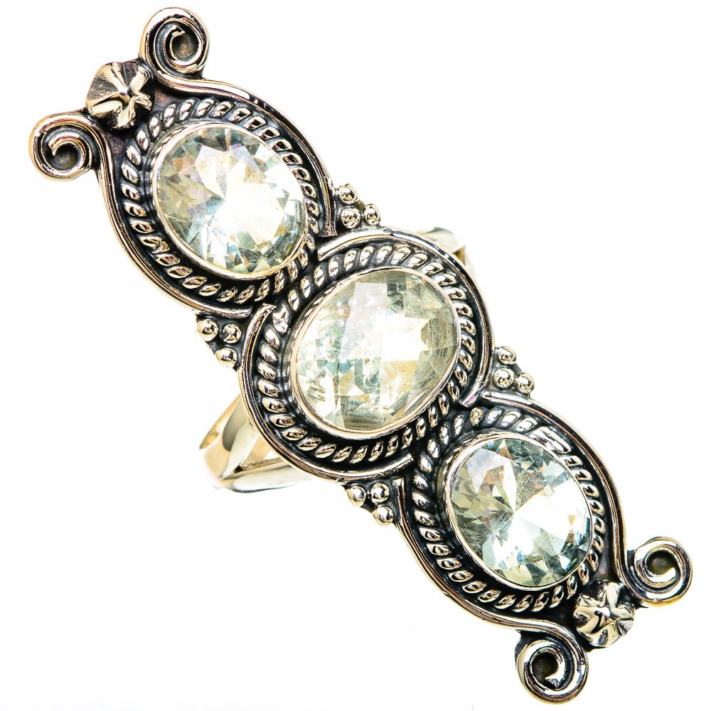 Green Amethyst Rings handcrafted by Anasilvercos - RING100077