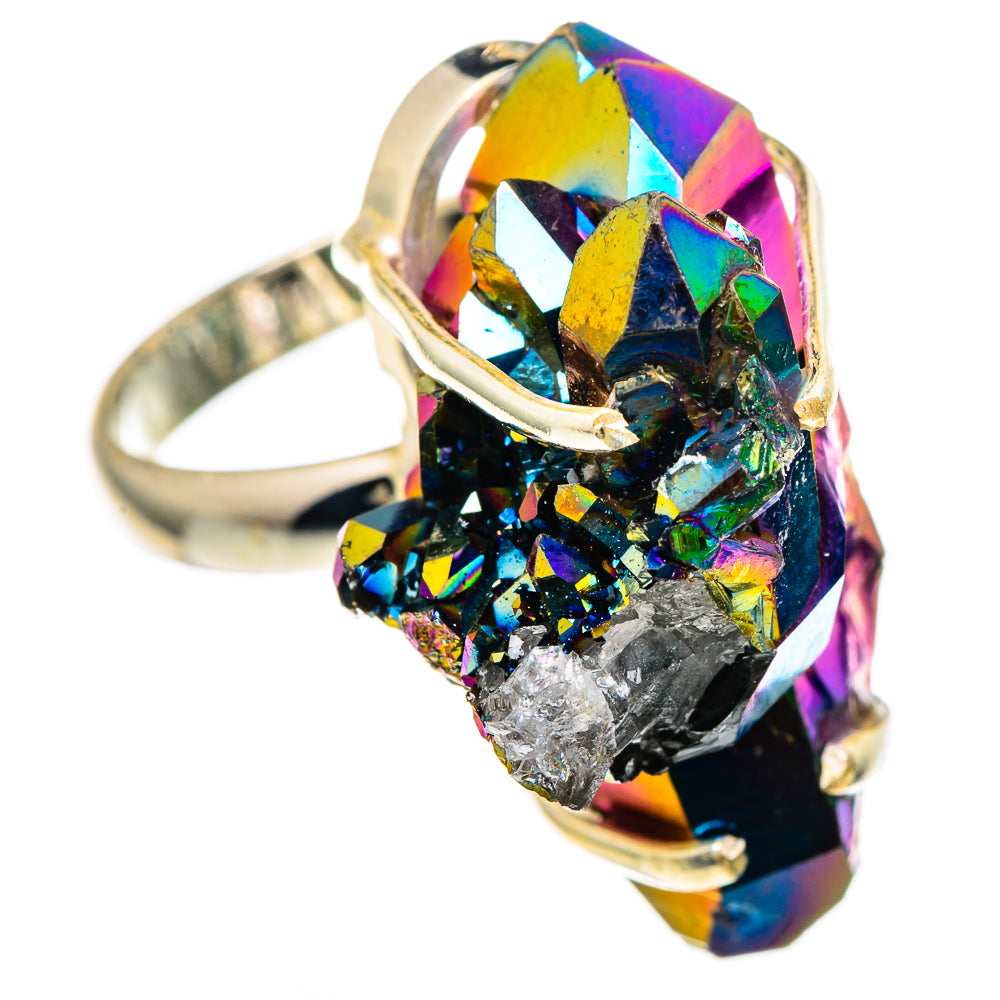 Titanium Sunshine Druzy Rings handcrafted by Anasilvercos - RING100102