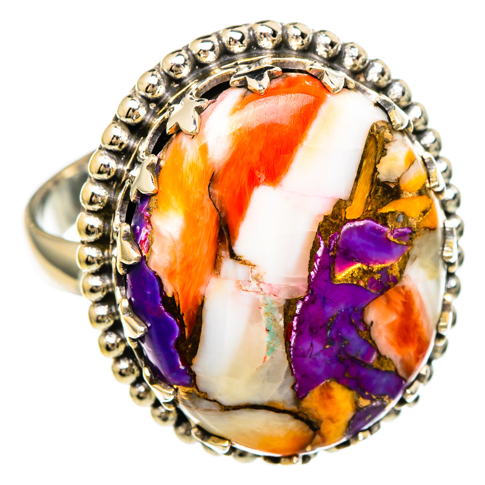 Spiny Oyster Turquoise Rings handcrafted by Anasilvercos - RING100103