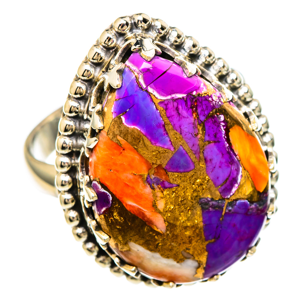 Spiny Oyster Turquoise Rings handcrafted by Anasilvercos - RING100104