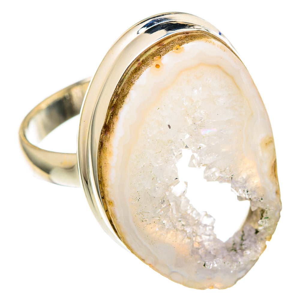 White Geode Slice Rings handcrafted by Anasilvercos - RING100134 - Photo 2