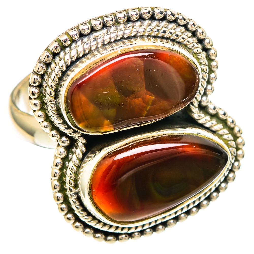 Mexican Fire Agate Rings handcrafted by Anasilvercos - RING100157