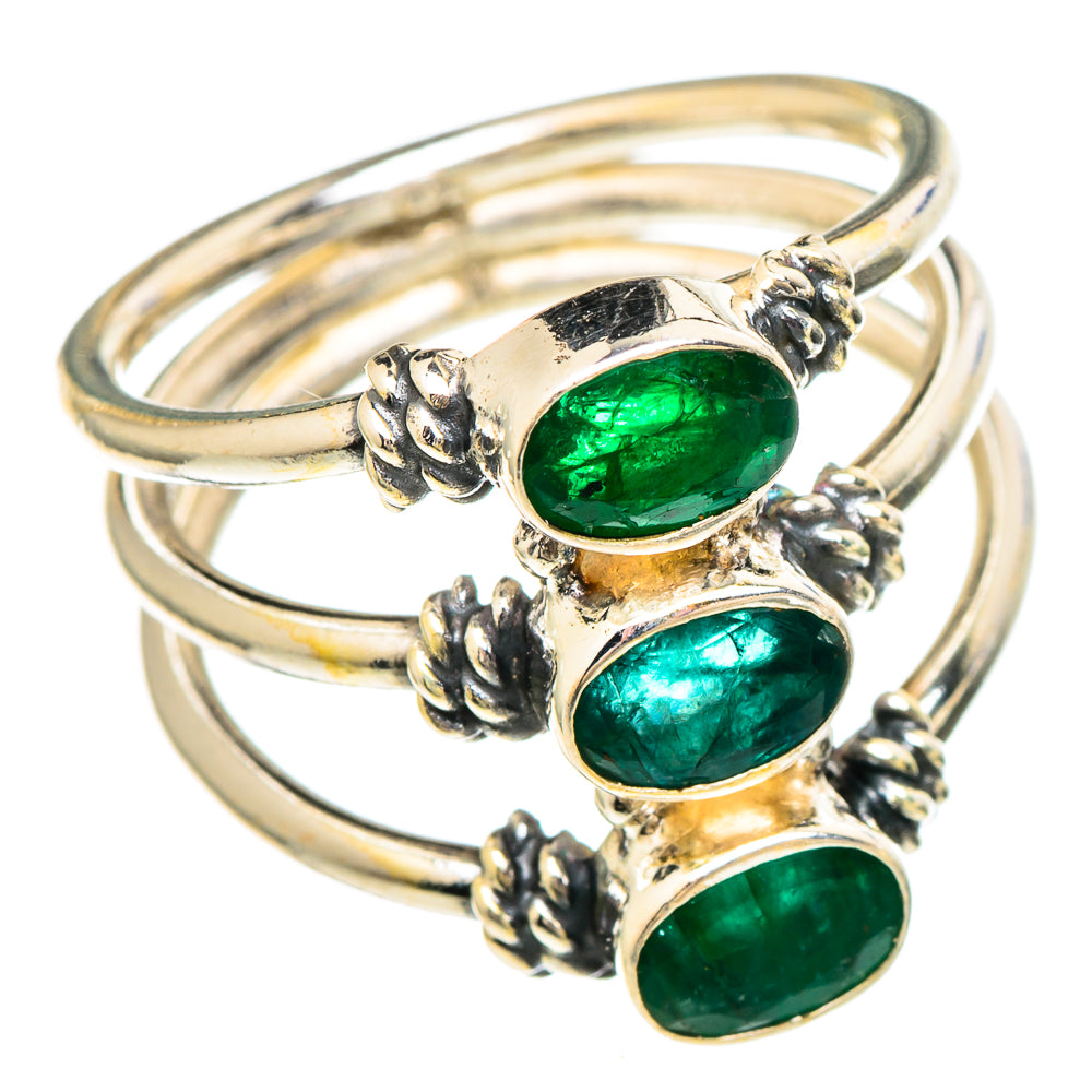 Zambian Emerald Rings handcrafted by Anasilvercos - RING100239