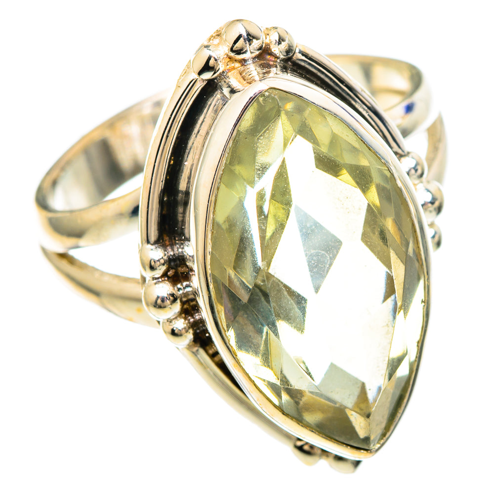Green Amethyst Rings handcrafted by Anasilvercos - RING100241