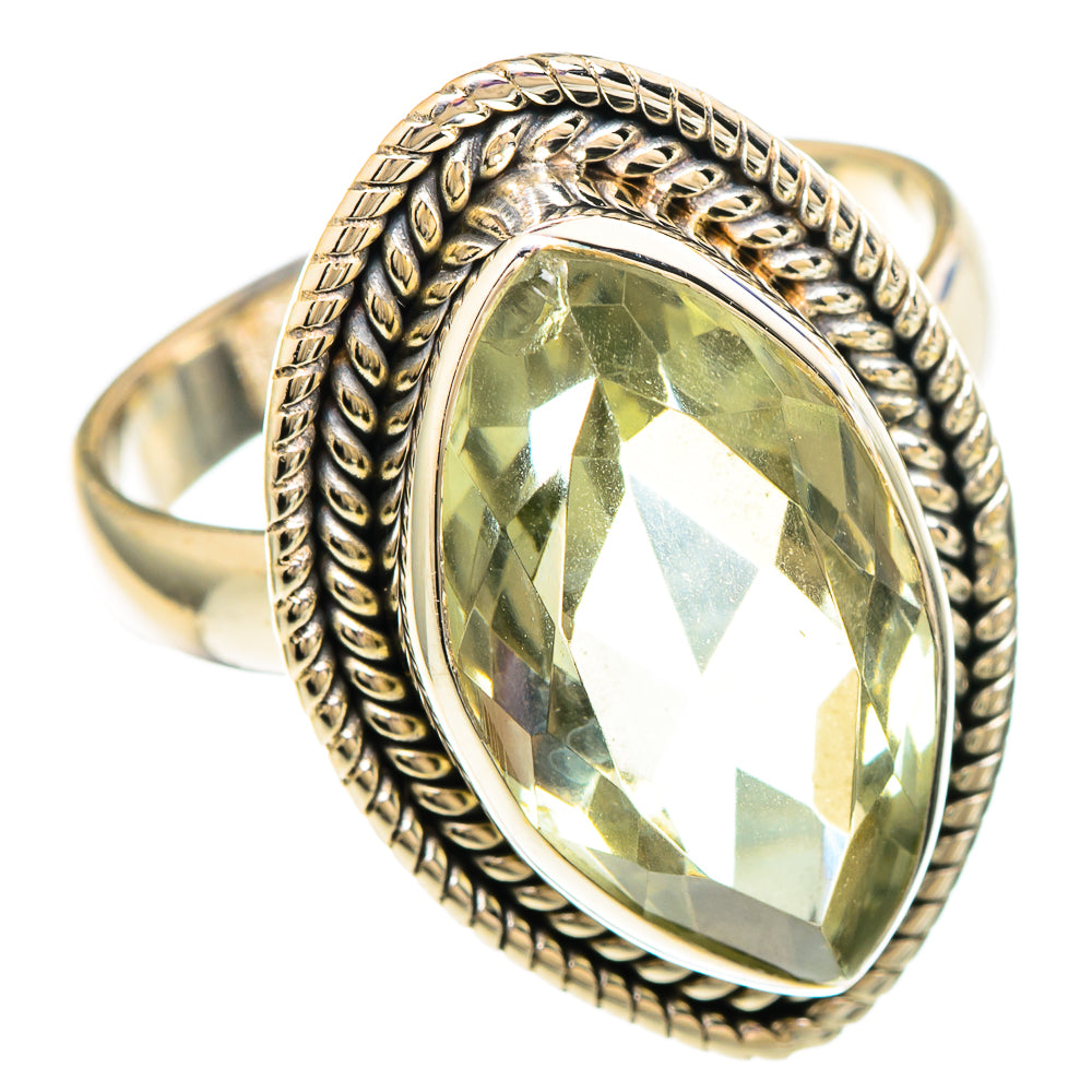 Green Amethyst Rings handcrafted by Anasilvercos - RING100263