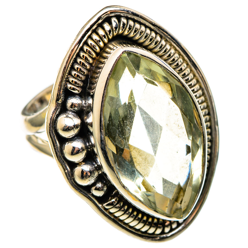 Green Amethyst Rings handcrafted by Anasilvercos - RING100300