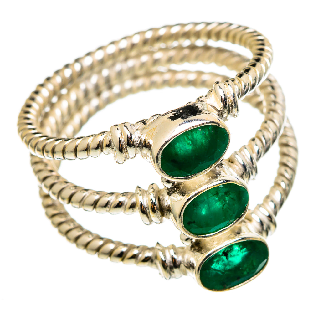 Zambian Emerald Rings handcrafted by Anasilvercos - RING100349