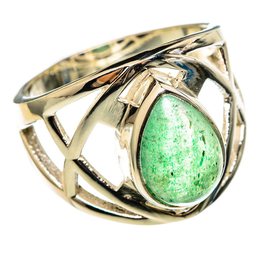 Green Aventurine Rings handcrafted by Anasilvercos - RING100372