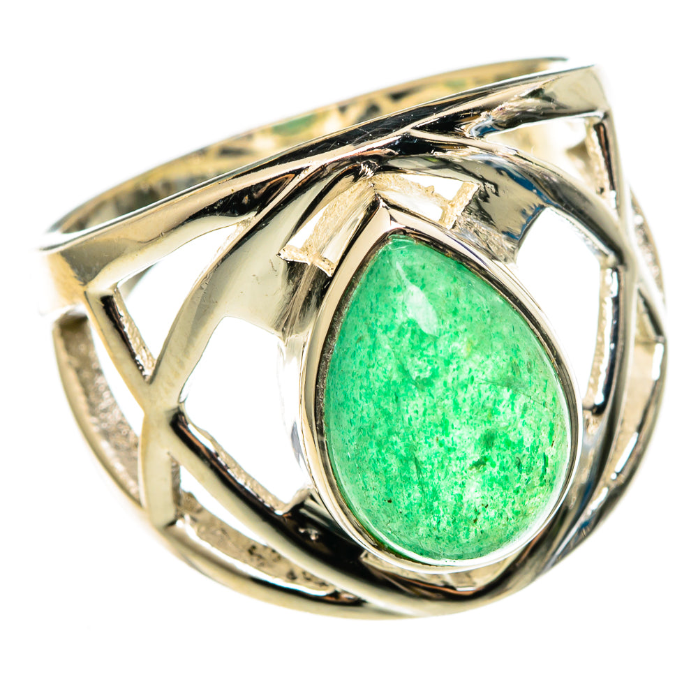Green Aventurine Rings handcrafted by Anasilvercos - RING100385