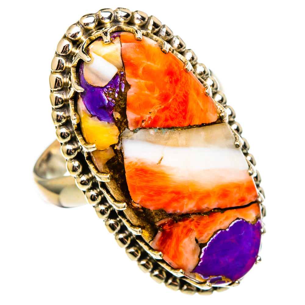 Spiny Oyster Turquoise Rings handcrafted by Anasilvercos - RING100409