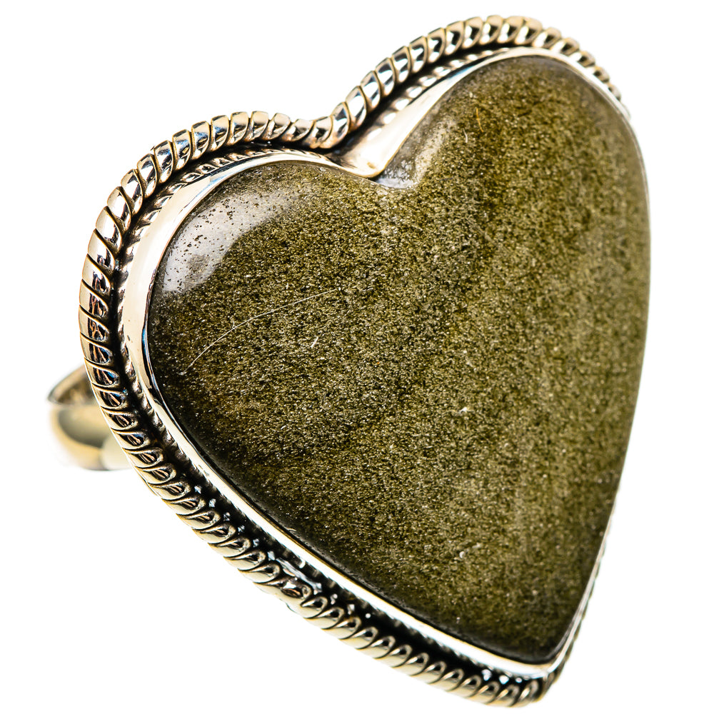 Gold Sheen Obsidian Rings handcrafted by Anasilvercos - RING100417