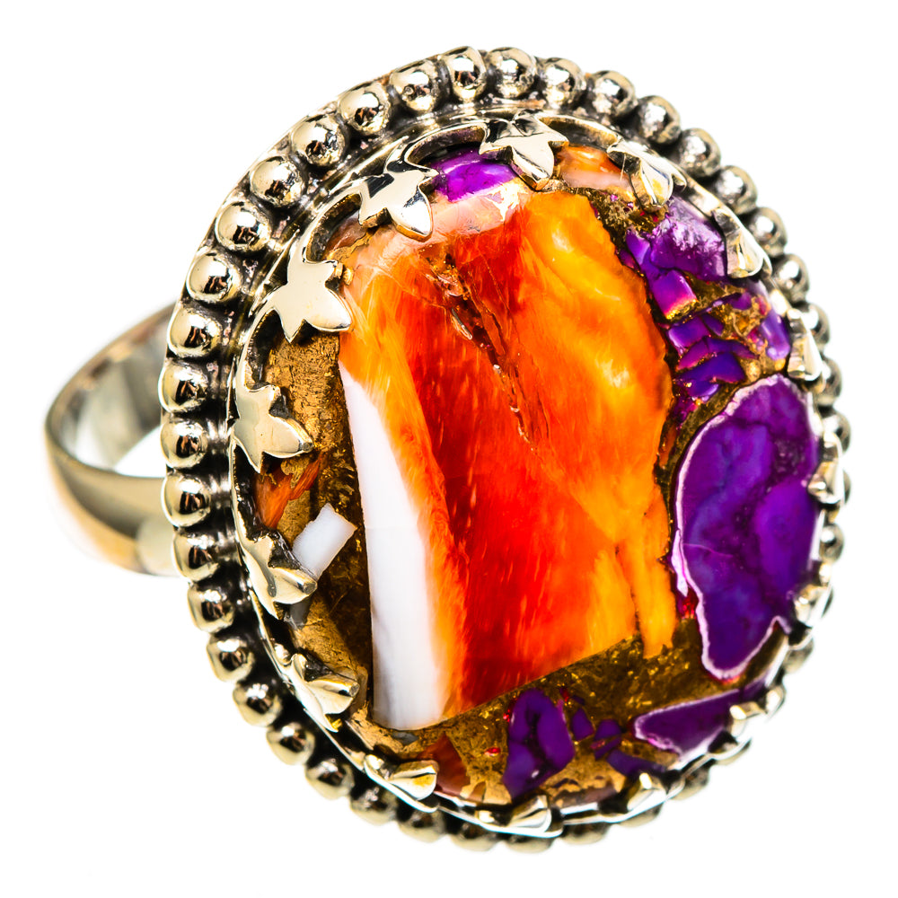 Spiny Oyster Turquoise Rings handcrafted by Anasilvercos - RING100479