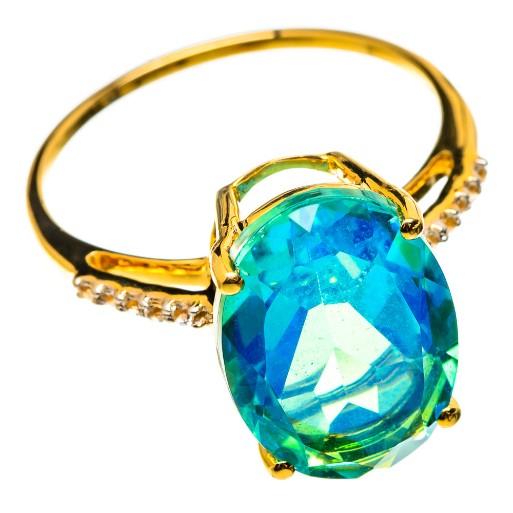 Peacock Doublet Quartz Rings handcrafted by Anasilvercos - RING100539
