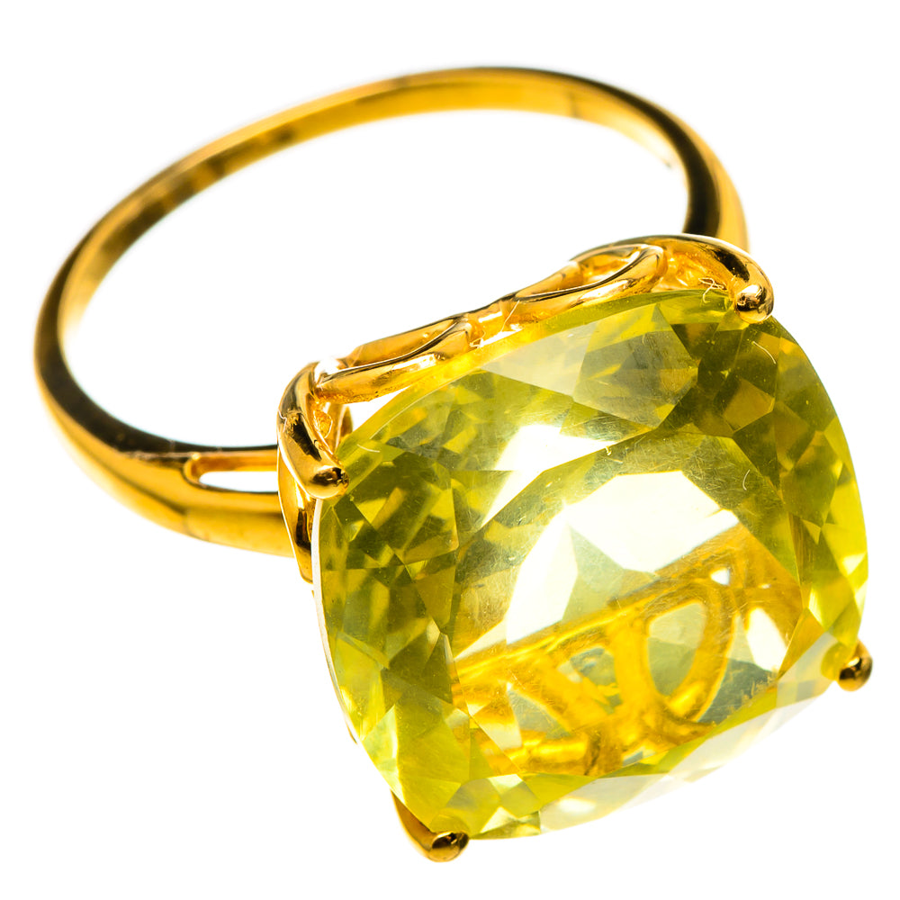 Green Gold Quartz Rings handcrafted by Anasilvercos - RING100564