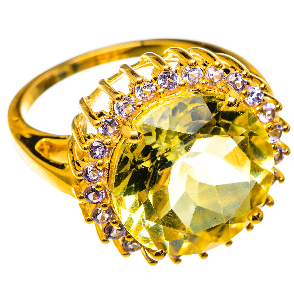Green Gold Quartz Rings handcrafted by Anasilvercos - RING100565 - Photo 2