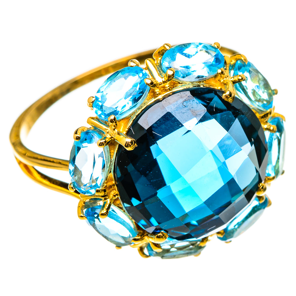 London Blue Topaz Rings handcrafted by Anasilvercos - RING100569