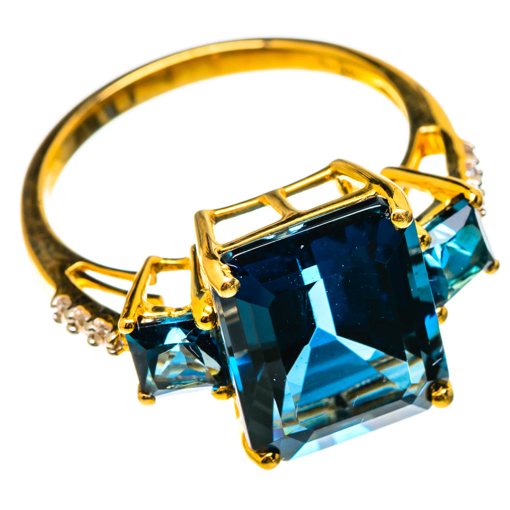 London Blue Topaz Rings handcrafted by Anasilvercos - RING100570