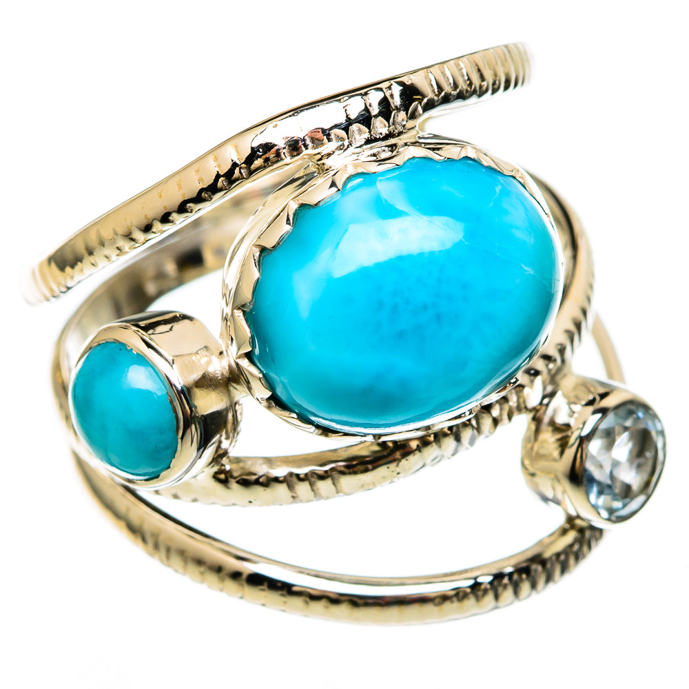 Larimar Rings handcrafted by Anasilvercos - RING100575