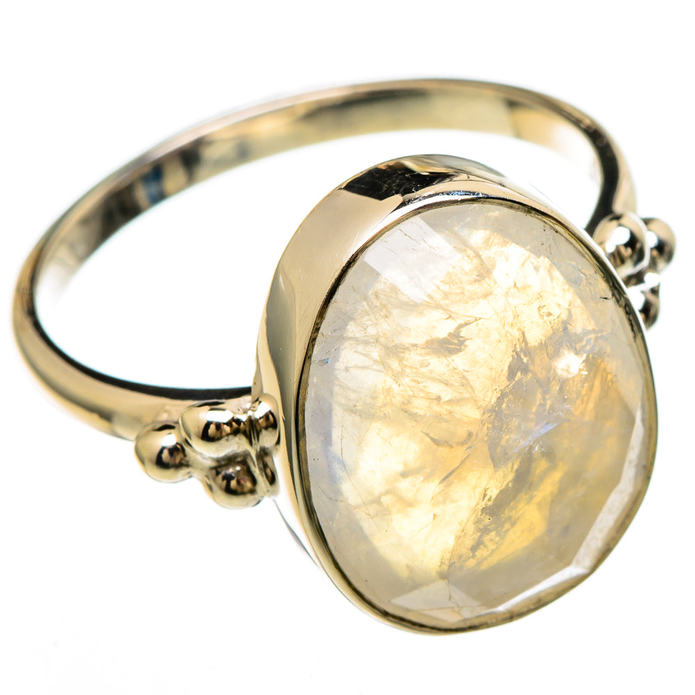 Rainbow Moonstone Rings handcrafted by Anasilvercos - RING100655