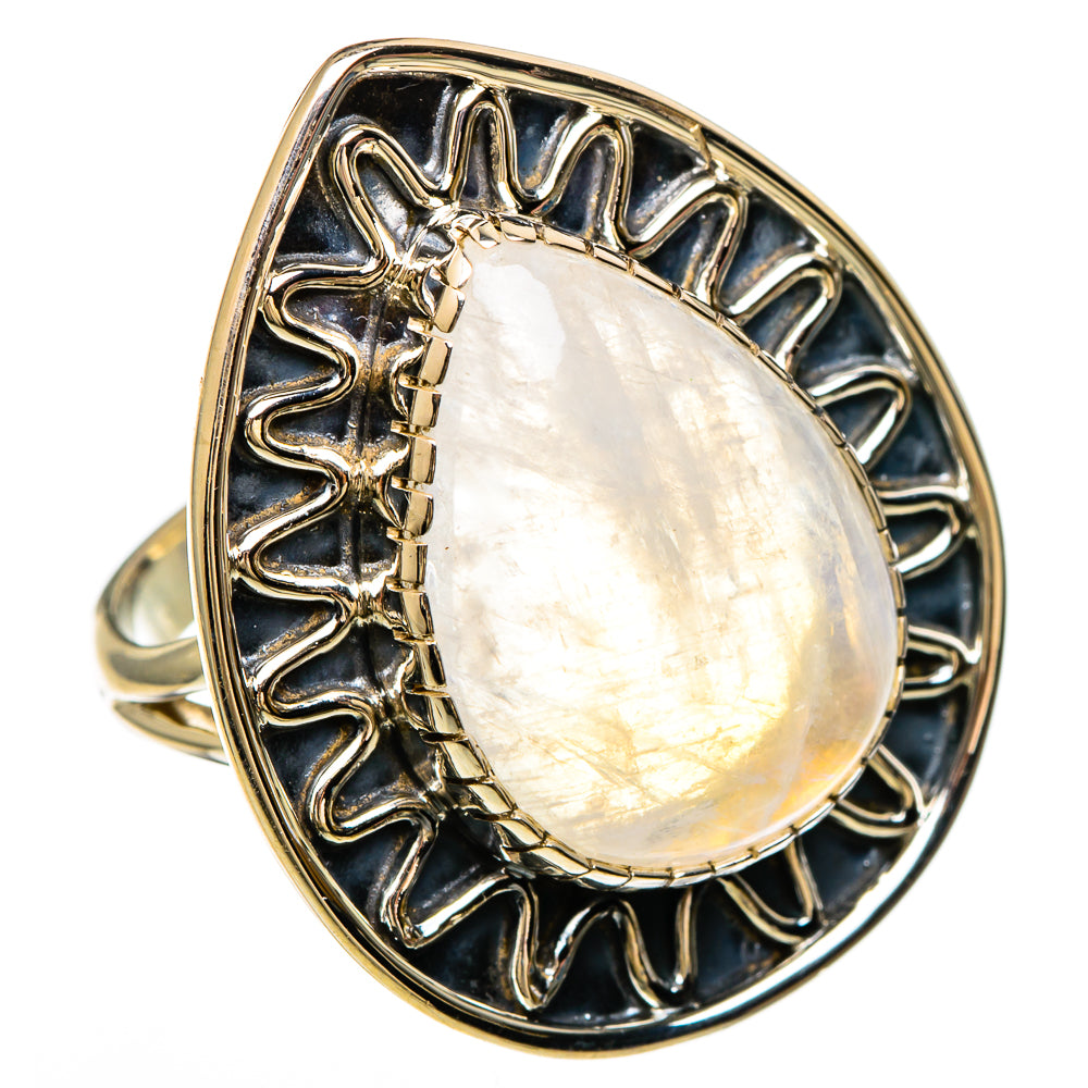Rainbow Moonstone Rings handcrafted by Anasilvercos - RING100671