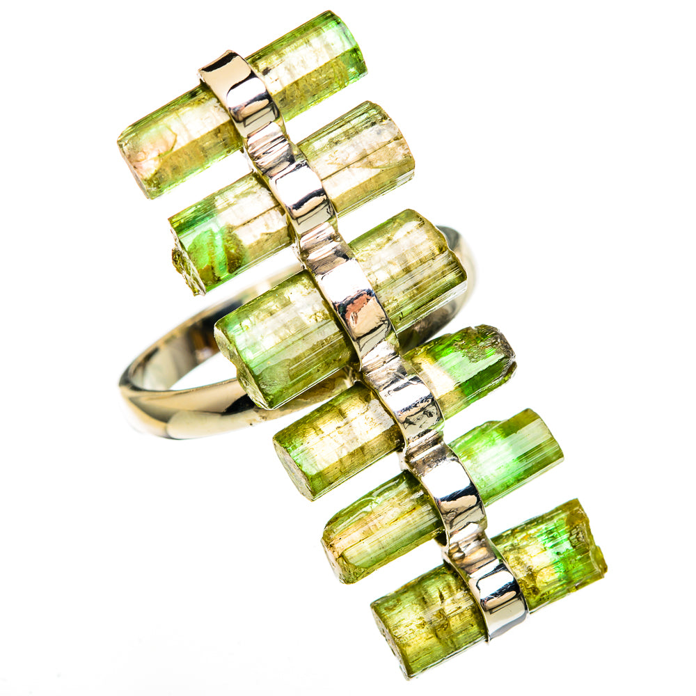 Green Tourmaline Rings handcrafted by Anasilvercos - RING100690