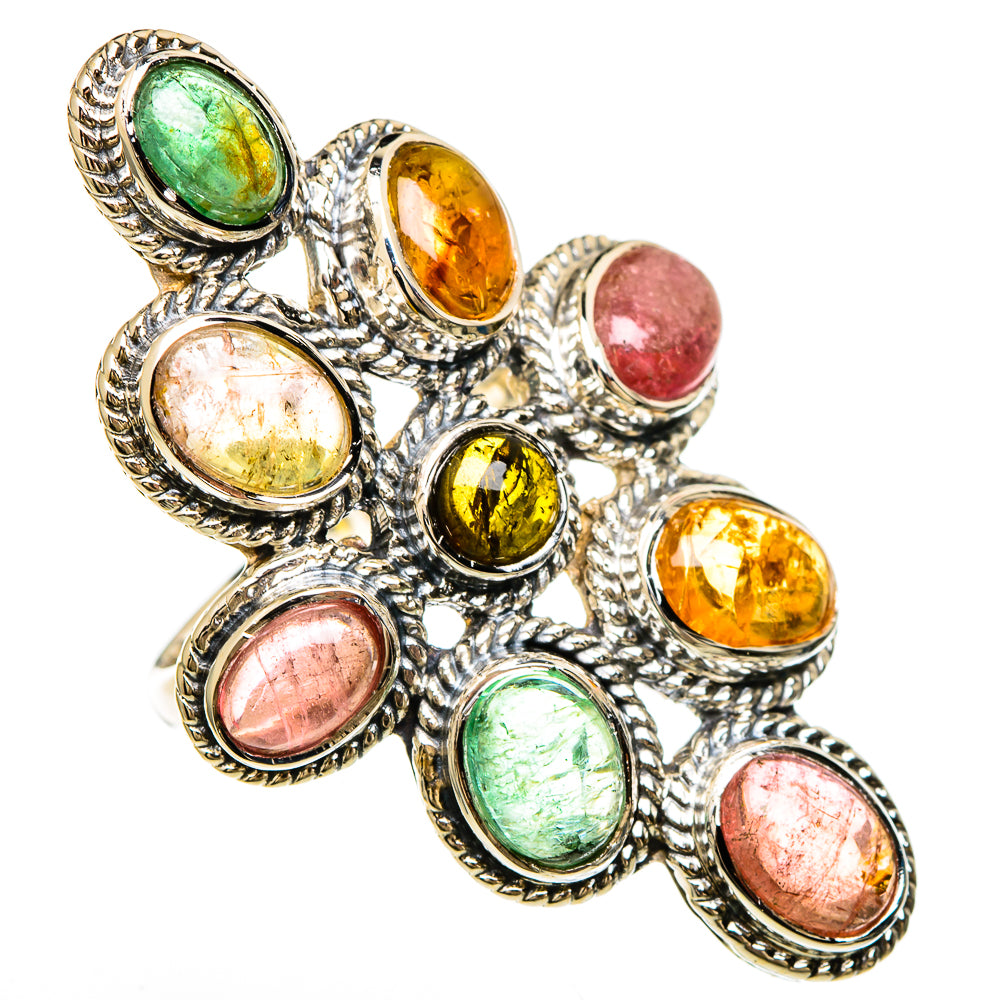 Multi-Tourmaline Rings handcrafted by Anasilvercos - RING100715