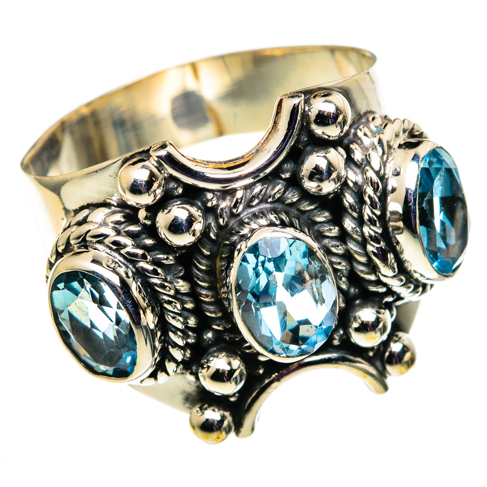 Blue Topaz Rings handcrafted by Anasilvercos - RING100725