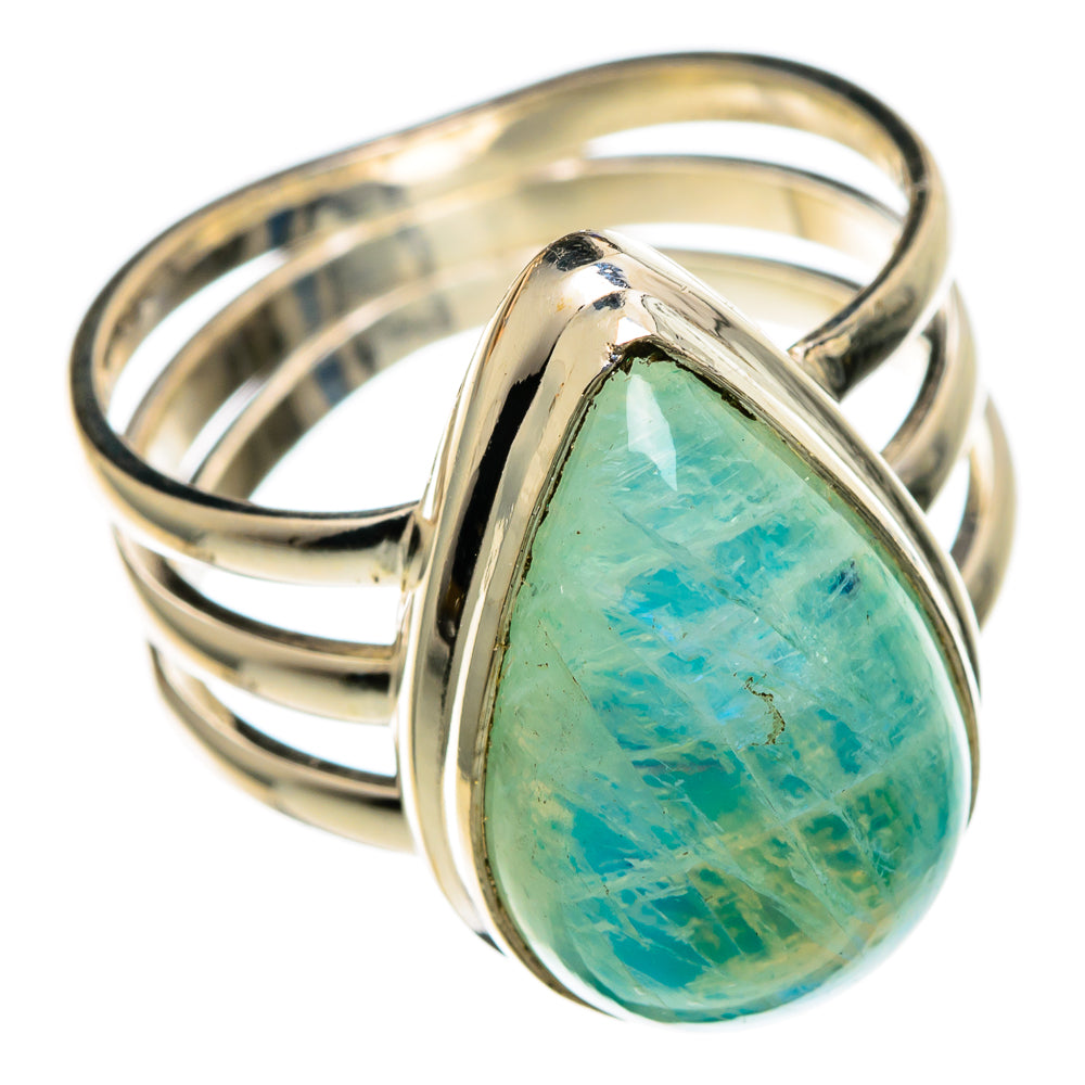 Green Moonstone Rings handcrafted by Anasilvercos - RING100727