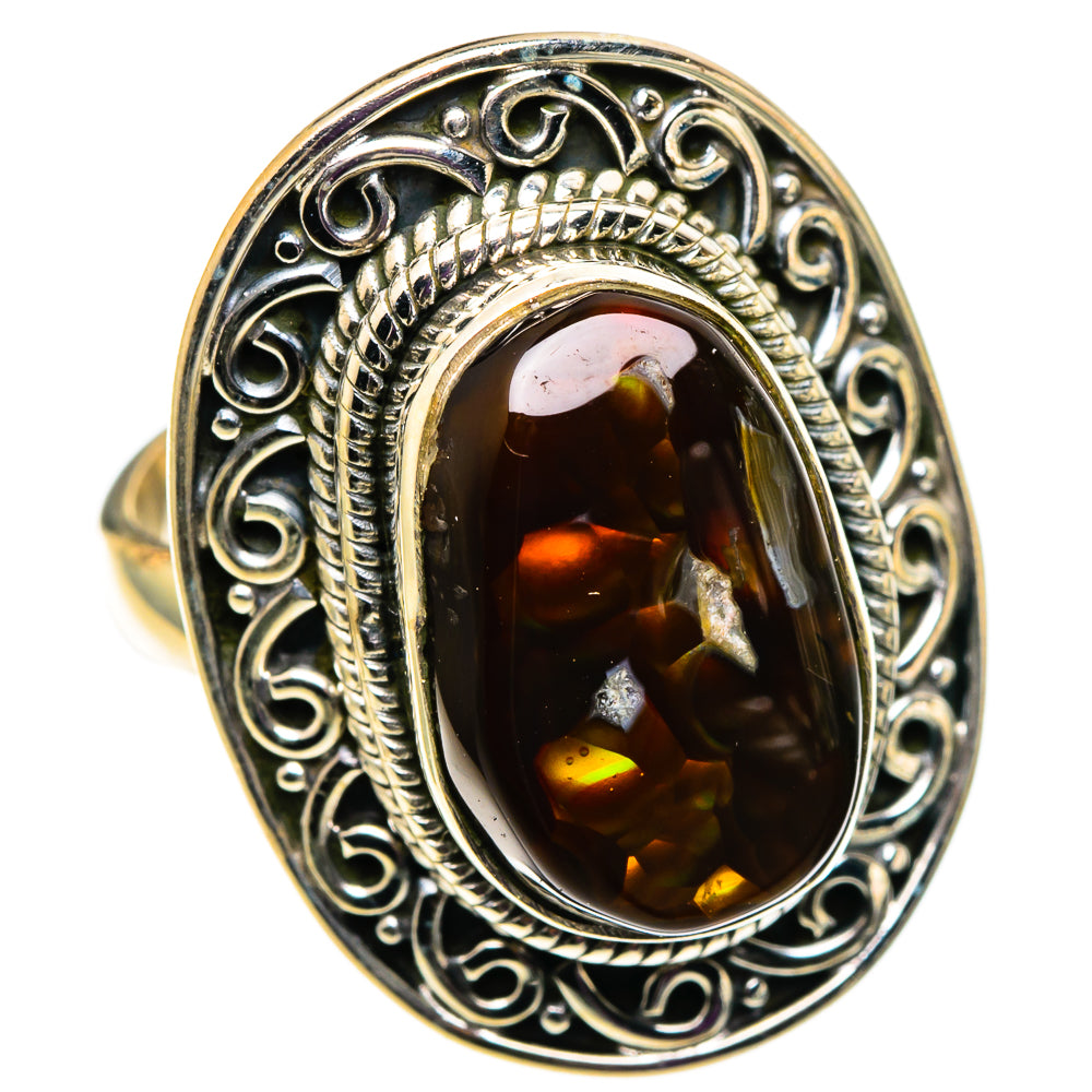 Mexican Fire Agate Rings handcrafted by Anasilvercos - RING100730