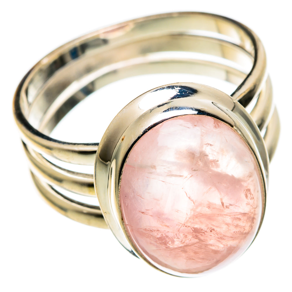 Rose Quartz Rings handcrafted by Anasilvercos - RING100758
