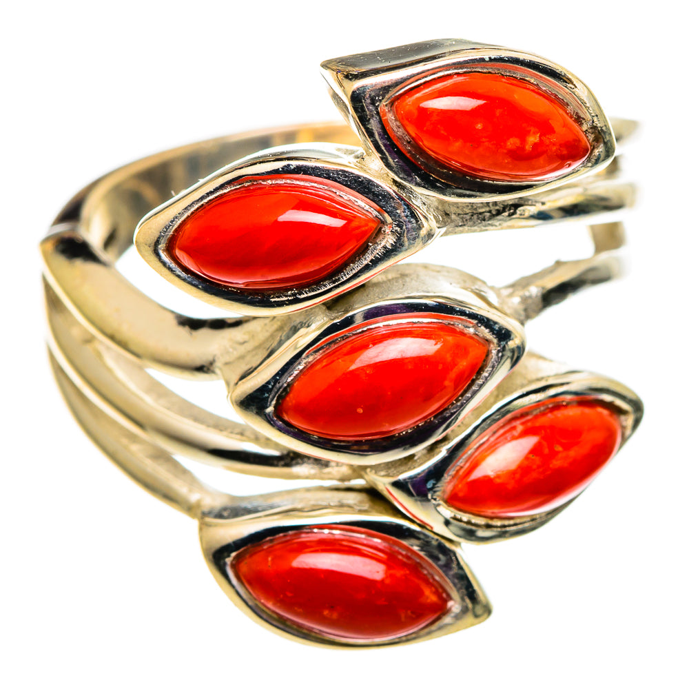 Mediterranean Red Coral Rings handcrafted by Anasilvercos - RING100786 - Photo 2