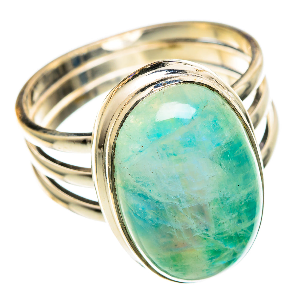 Green Moonstone Rings handcrafted by Anasilvercos - RING100797