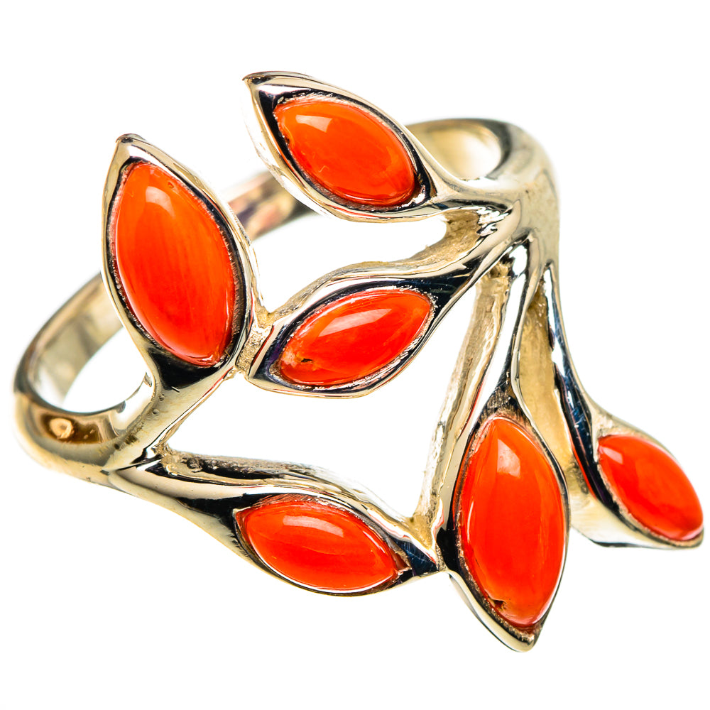 Mediterranean Red Coral Rings handcrafted by Anasilvercos - RING100805 - Photo 2