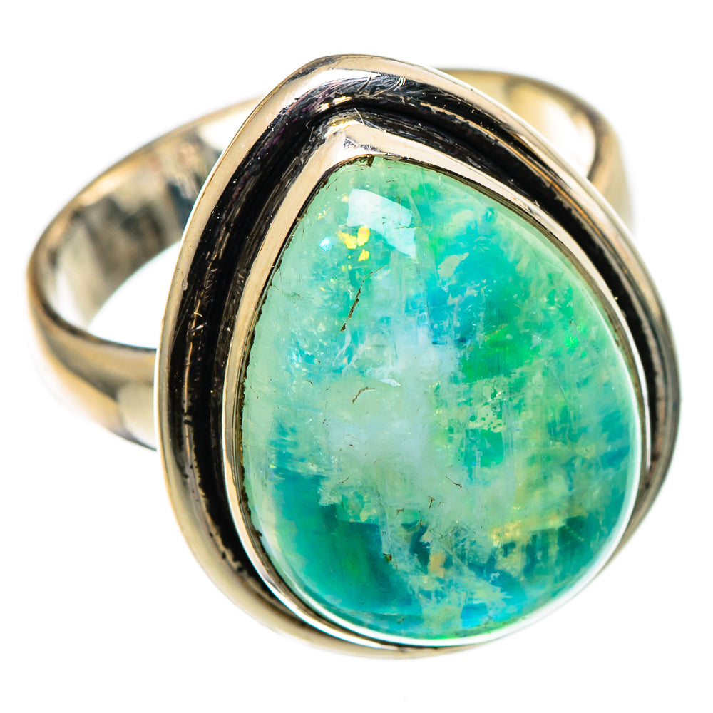 Green Moonstone Rings handcrafted by Anasilvercos - RING100833